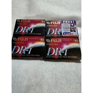 Fuji DR-I 90 Minute Normal Bias Audio Cassettes Set Of 4 New Sealed